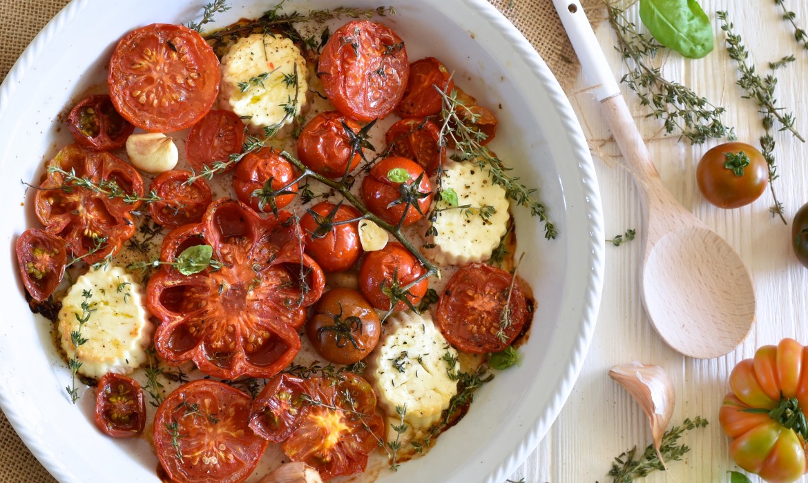 POMODORI CARAMELLATI, FETA ZORBAS E TIMO