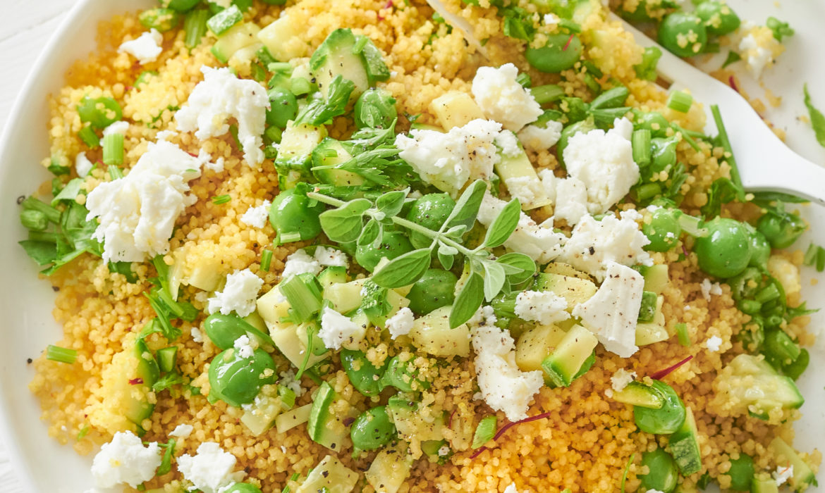 COUSCOUS ALLO ZAFFERANO CON FETA E VERDURE DI STAGIONE