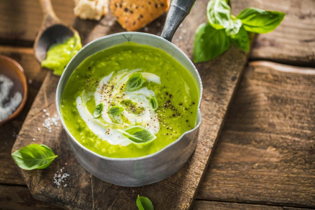 crema di piselli e feta