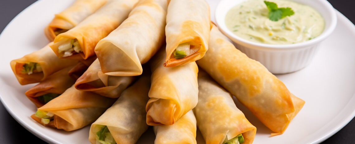 Cina e Grecia a tavola: Involtini Primavera con Babaganoush