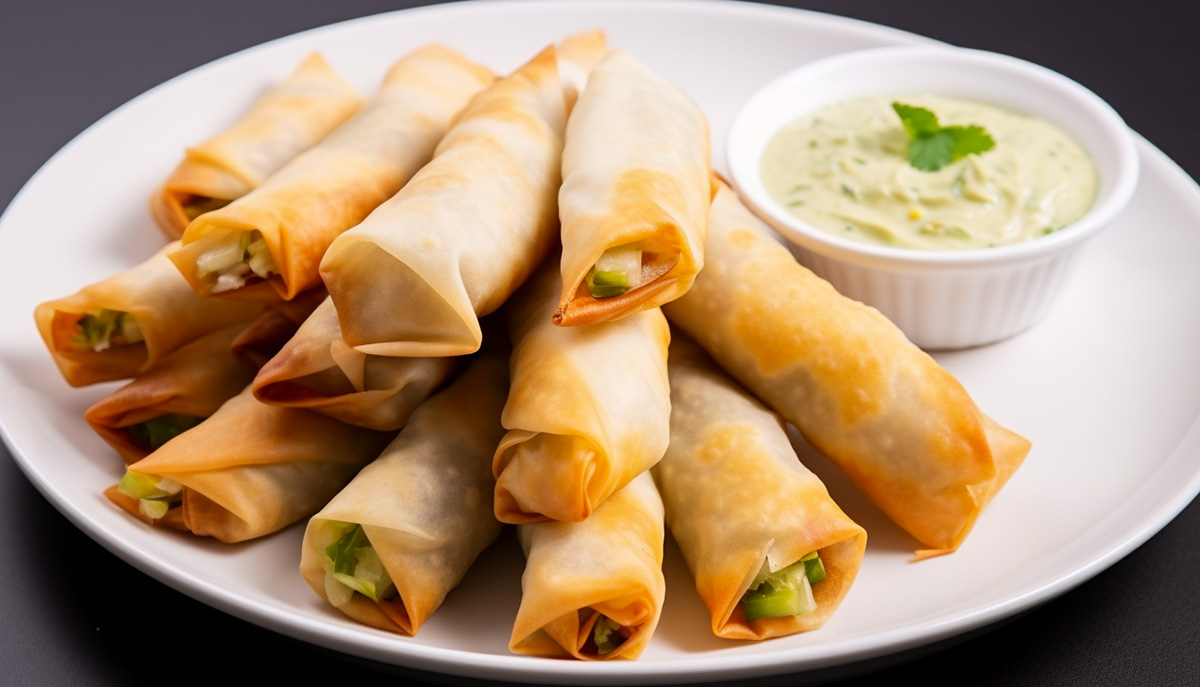 Cina e Grecia a tavola: Involtini Primavera con Babaganoush